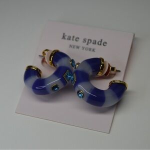Kate Spade ‘Seeing Stripes Hoops’ Brand New Post Back Earrings